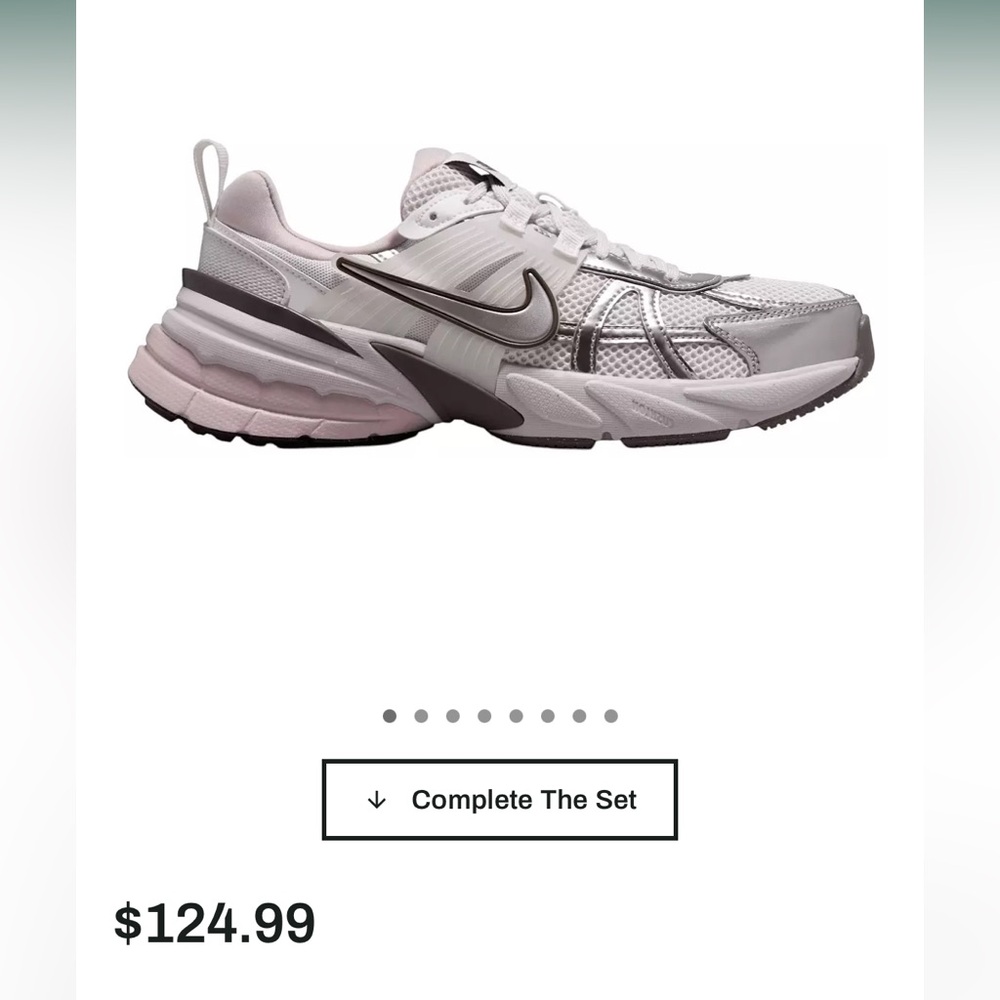 Nike Metallic Silver and White Sneakers V2K